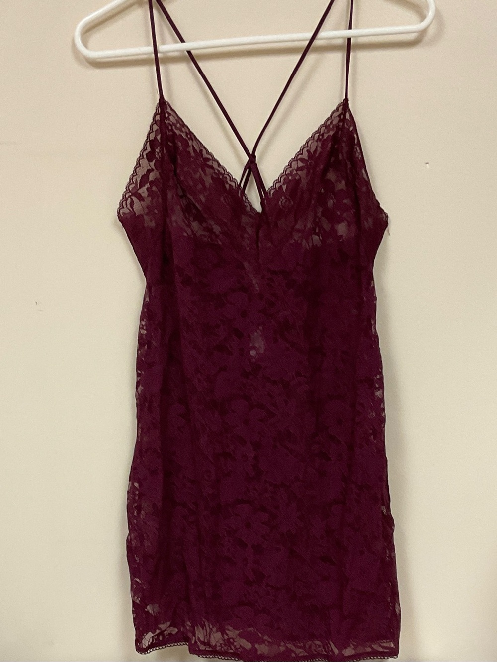 Victoria's Secret Lace Chemise in Burgundy/Wine. Large